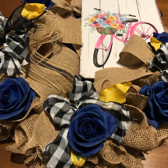 LOVE YOU To The Moon And Back Wreath BLUES FINAL SALE - Picture 5 of 7